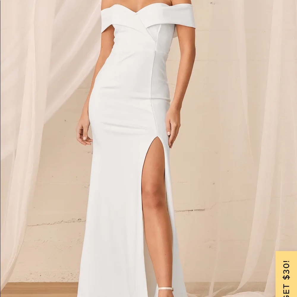 Song of Love White Off-the-Shoulder Maxi Dress